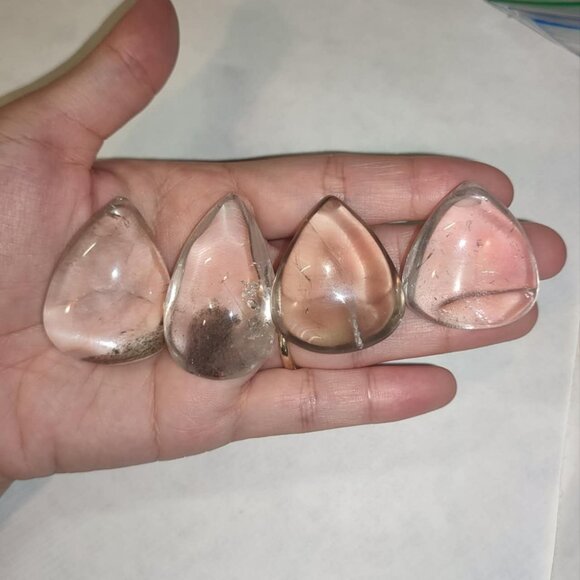 Garden Quartz Smoky Quartz and Clear Quartz Pendant Shape with no Hole - Picture 2 of 6